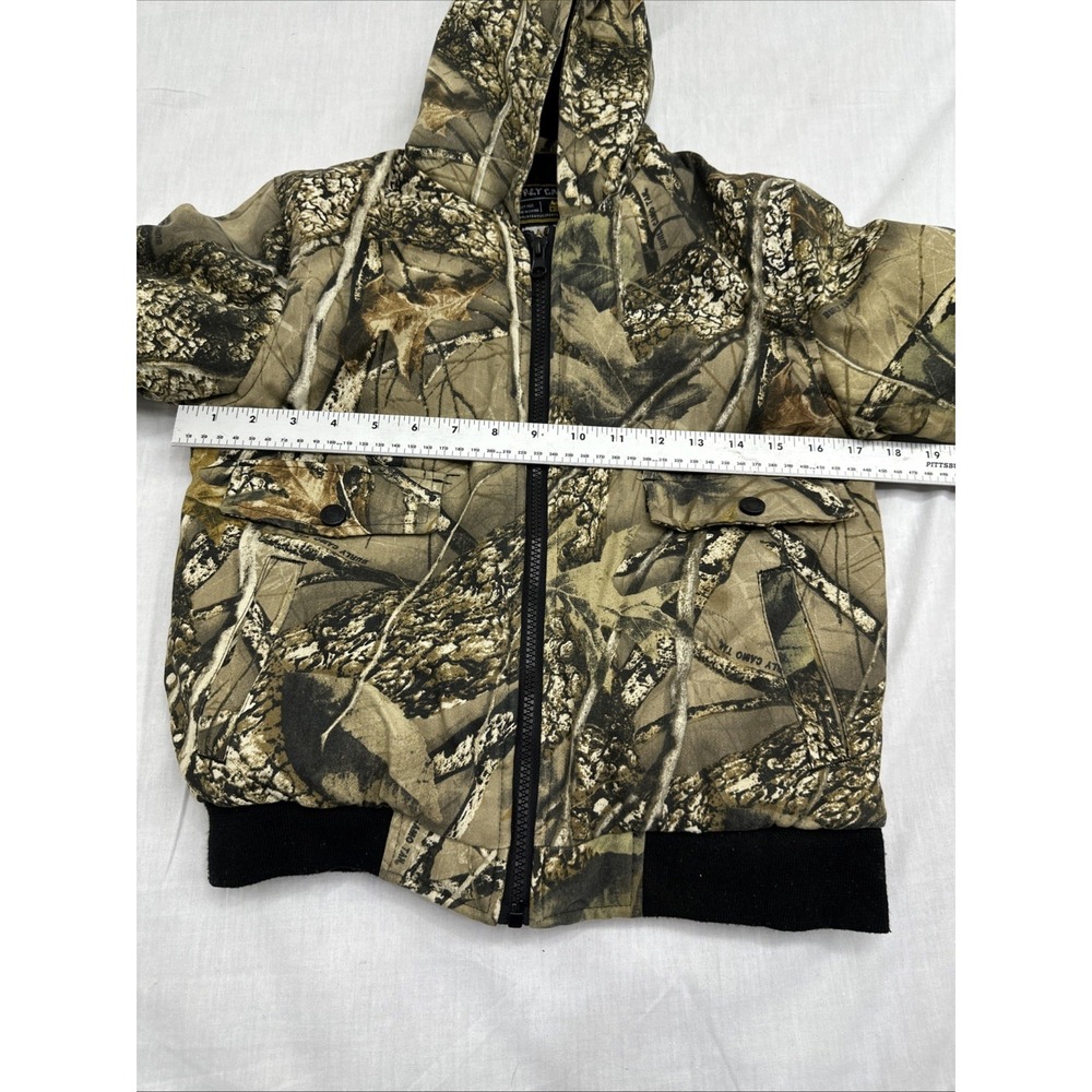 WFS Burly Camo Hooded Hunting Coat Jacket Kids Size M Quilted Lined Full-Zip - Picture 10 of 10